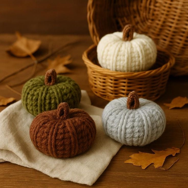 MINI KNITTED FALL INSPIRED PUMPKIN DECOR