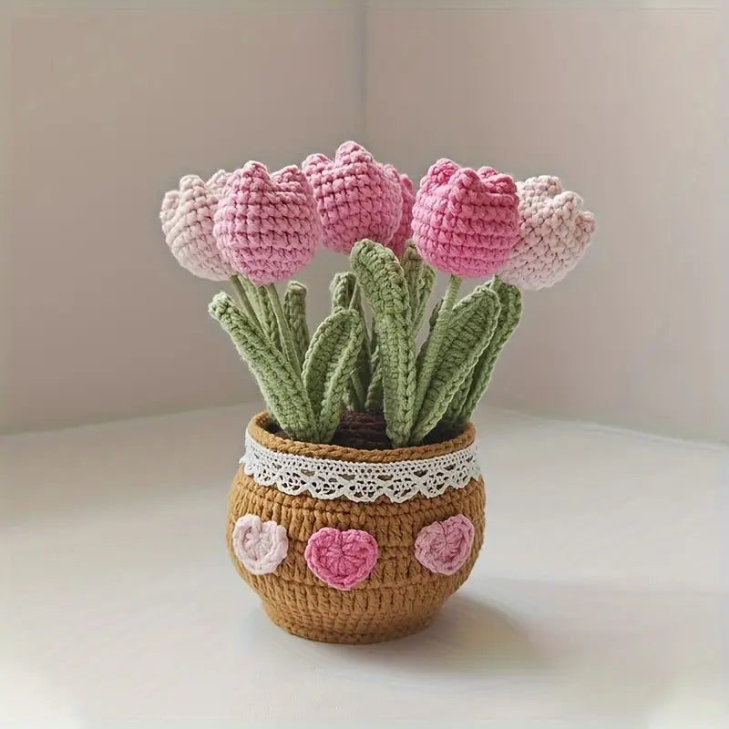 HANDMADE CROCHET TULIP DECOR