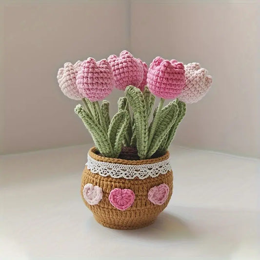 HANDMADE CROCHET TULIP DECOR