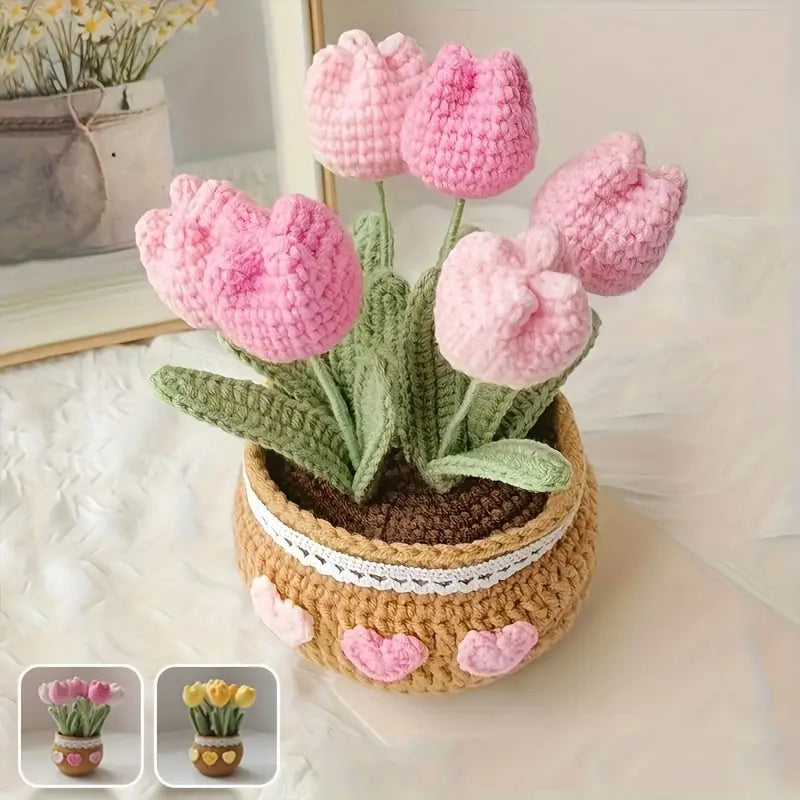 HANDMADE CROCHET TULIP DECOR